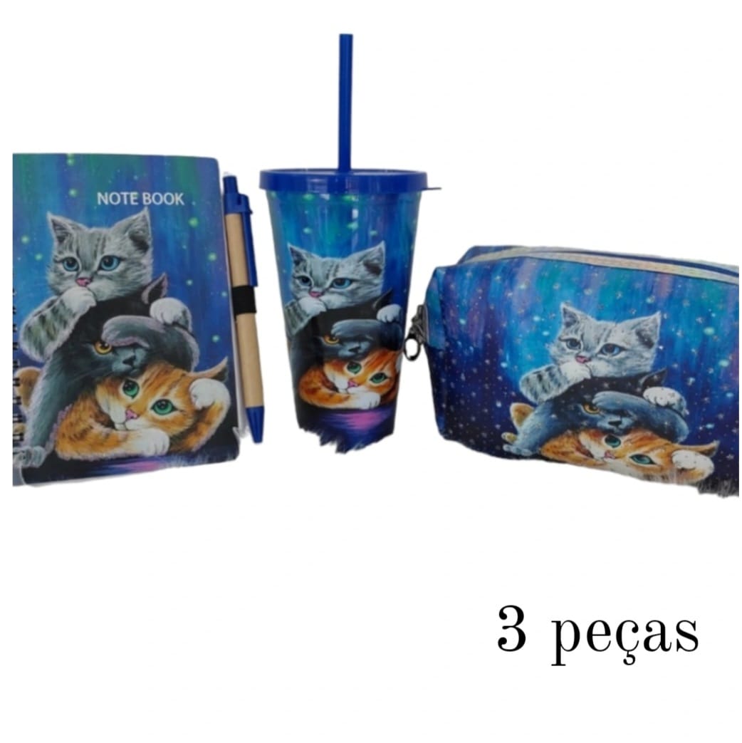  kIT  tri gatos 3 PEÇAS
